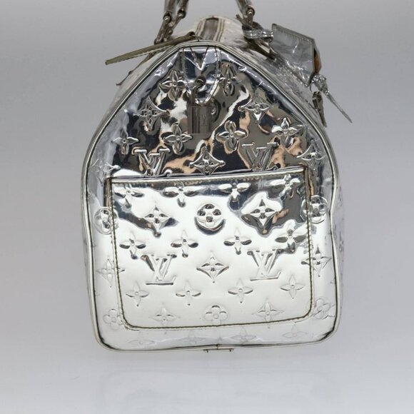 LOUIS VUITTON Monogram Miroir Speedy 35 Hand Bag Silver M95786 LV Auth 106317A - Picture 4 of 15